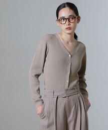 CICA&UVカット加工Vネックリブカーディガン