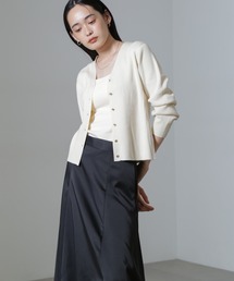 CICA&UVカット加工Vネックリブカーディガン