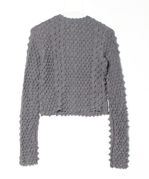 JNBY（ジェーエヌビーワイ）の「Three-dimensional Textured Cardigan（ニット/セーター・レディース・ピンク/ブラック/グレー・36/38/40）」の6枚目の写真