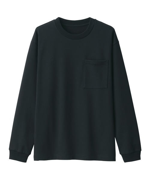 無印良品(ムジルシリョウヒン)の「紳士 あたたかさを保つクルーネック長袖Tシャツ(Tシャツ/カットソー・メンズ・ダークネイビー/グレー系/オフホワイト/ダークパープル/ブラック/ダークグリーン・L/M/S/XL)」の8枚目の写真