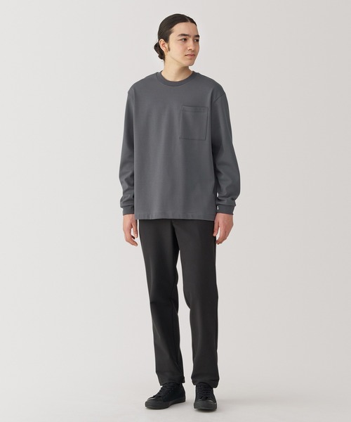 無印良品(ムジルシリョウヒン)の「紳士 あたたかさを保つクルーネック長袖Tシャツ(Tシャツ/カットソー・メンズ・ダークネイビー/グレー系/オフホワイト/ダークパープル/ブラック/ダークグリーン・L/M/S/XL)」の10枚目の写真