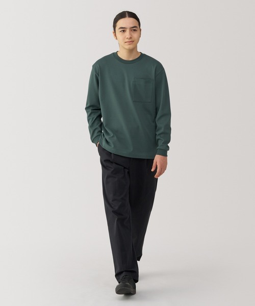無印良品(ムジルシリョウヒン)の「紳士 あたたかさを保つクルーネック長袖Tシャツ(Tシャツ/カットソー・メンズ・ダークネイビー/グレー系/オフホワイト/ダークパープル/ブラック/ダークグリーン・L/M/S/XL)」の16枚目の写真