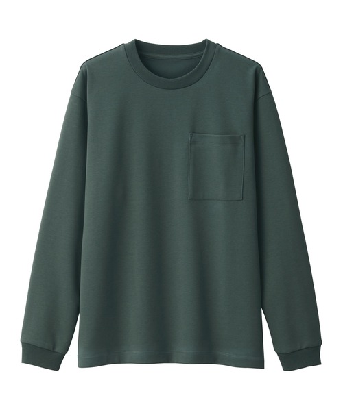 無印良品(ムジルシリョウヒン)の「紳士 あたたかさを保つクルーネック長袖Tシャツ(Tシャツ/カットソー・メンズ・ダークネイビー/グレー系/オフホワイト/ダークパープル/ブラック/ダークグリーン・L/M/S/XL)」の20枚目の写真