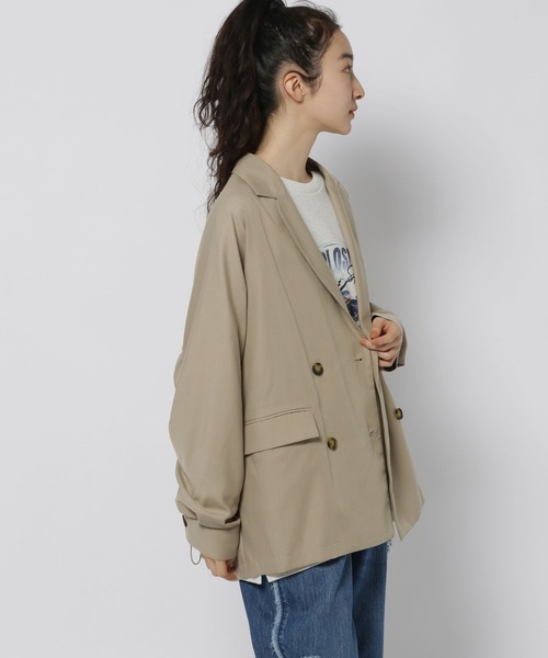 niko and...（ニコアンド）の「ドロストドルマンユルジャケット（その他アウター・レディース・ベージュ/ブラック・FREE）」の6枚目の写真