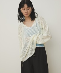 スキッパーメッシュニット