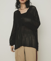 スキッパーメッシュニット