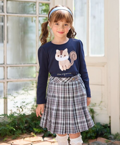 ANY（エニィ）の「ミラクルスパンコール長袖Tシャツ（Tシャツ/カットソー・キッズ・アイボリー系/ネイビー系/ピンク系・100/120/130/110）」の13枚目の写真