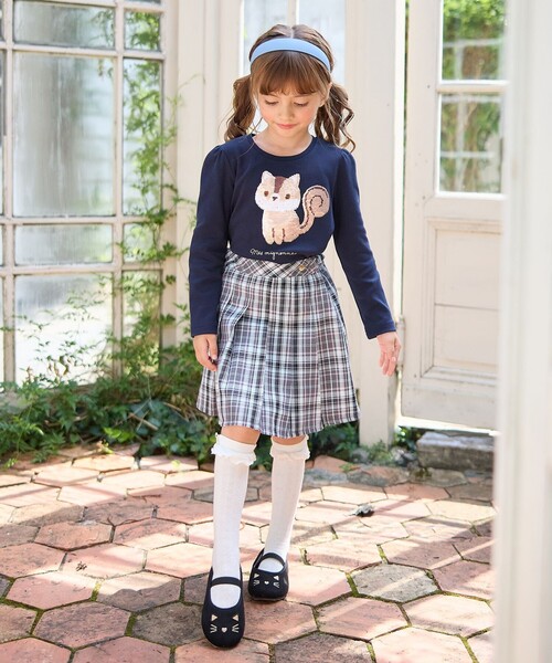 ANY（エニィ）の「ミラクルスパンコール長袖Tシャツ（Tシャツ/カットソー・キッズ・アイボリー系/ネイビー系/ピンク系・100/120/130/110）」の14枚目の写真