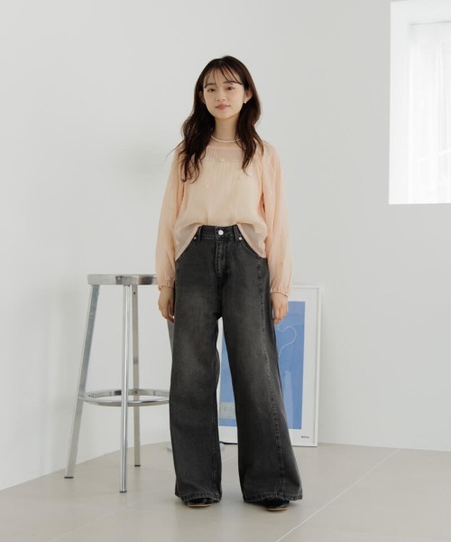 flower（フラワー）の「フラッフィーシアーブラウス（シャツ/ブラウス・レディース・ピンク/アイボリー・FREE）」の15枚目の写真