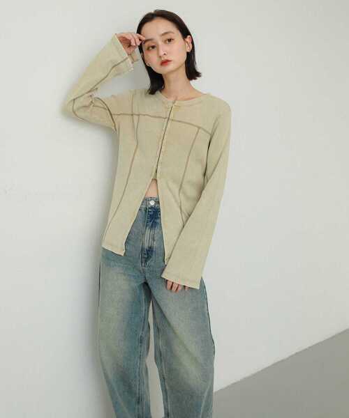 SENSE OF PLACE by URBAN RESEARCH（センスオブプレイスバイアーバンリサーチ）の「フロントホックピグメントトップ（Tシャツ/カットソー・レディース・グレー/ベージュ/ピンク・ONE）」の5枚目の写真