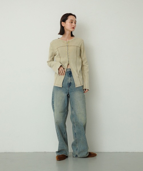 SENSE OF PLACE by URBAN RESEARCH（センスオブプレイスバイアーバンリサーチ）の「フロントホックピグメントトップ（Tシャツ/カットソー・レディース・グレー/ベージュ/ピンク・ONE）」の7枚目の写真