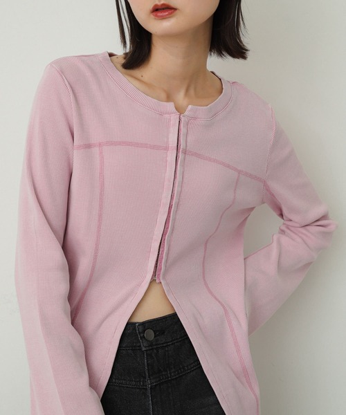 SENSE OF PLACE by URBAN RESEARCH（センスオブプレイスバイアーバンリサーチ）の「フロントホックピグメントトップ（Tシャツ/カットソー・レディース・グレー/ベージュ/ピンク・ONE）」の13枚目の写真