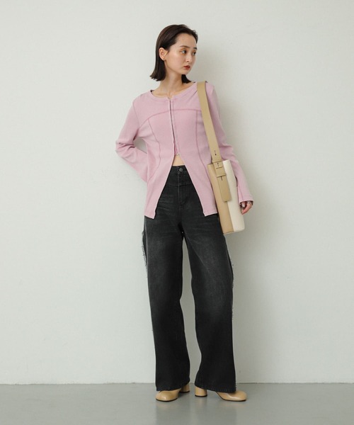 SENSE OF PLACE by URBAN RESEARCH（センスオブプレイスバイアーバンリサーチ）の「フロントホックピグメントトップ（Tシャツ/カットソー・レディース・グレー/ベージュ/ピンク・ONE）」の15枚目の写真