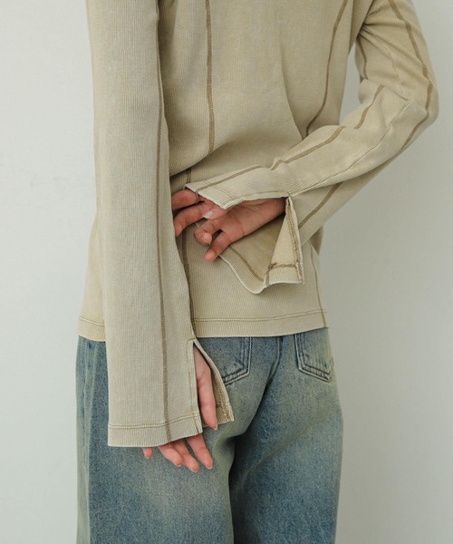 SENSE OF PLACE by URBAN RESEARCH（センスオブプレイスバイアーバンリサーチ）の「フロントホックピグメントトップ（Tシャツ/カットソー・レディース・グレー/ベージュ/ピンク・ONE）」の20枚目の写真