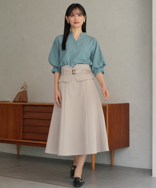 TRUDEA(トルディア)の「ボリュームスリーブスキッパーブラウス(シャツ/ブラウス・レディース・ラベンダー/ブルーグリーン/ブラウン/ホワイト・LARGE/MEDIUM)」の9枚目の写真