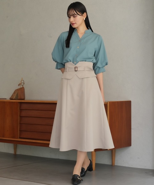 TRUDEA(トルディア)の「ボリュームスリーブスキッパーブラウス(シャツ/ブラウス・レディース・ラベンダー/ブルーグリーン/ブラウン/ホワイト・LARGE/MEDIUM)」の10枚目の写真