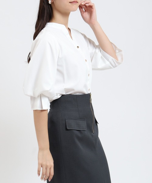 TRUDEA(トルディア)の「ボリュームスリーブスキッパーブラウス(シャツ/ブラウス・レディース・ラベンダー/ブルーグリーン/ブラウン/ホワイト・LARGE/MEDIUM)」の15枚目の写真