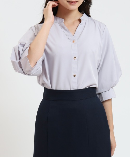 TRUDEA(トルディア)の「ボリュームスリーブスキッパーブラウス(シャツ/ブラウス・レディース・ラベンダー/ブルーグリーン/ブラウン/ホワイト・LARGE/MEDIUM)」の21枚目の写真