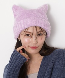 レディースのニットキャップ/ビーニー（パープル/紫色系）ファッション