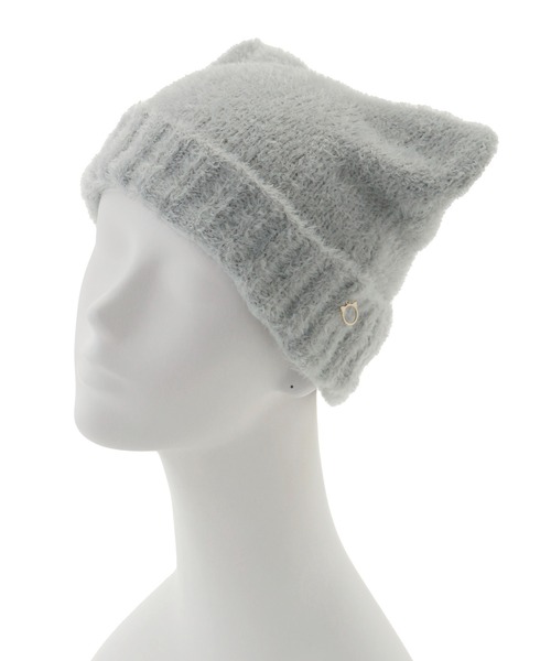 HEIHEI ニットキャップ ネコ耳ニット帽 グレー PURPLE×GRAY 日本に ニットキャップ HEIHEI ネコ耳ニット帽 PURPLE×GRAY