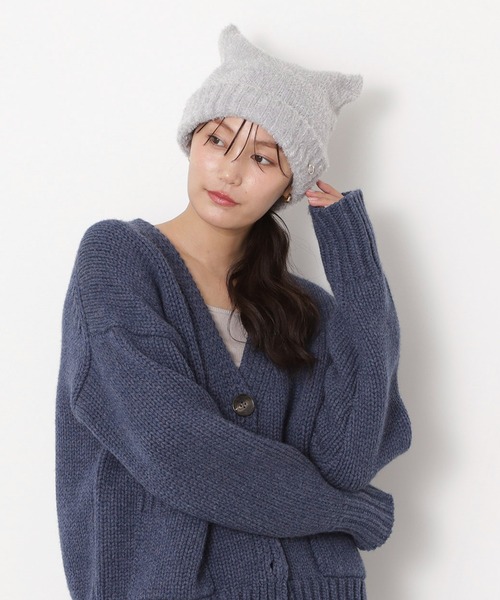 soduk スドーク フラットニット　キャップ　猫耳 soduk スドーク フラットニットキャップ猫耳