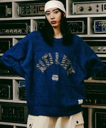 mn3029-Arch Logo Shaggy Knit シャギーニット