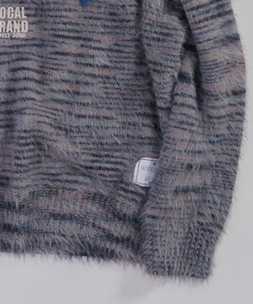 EFFECTEN(エフェクテン)の「mn3029-Arch Logo Shaggy Knit シャギーニット(ニット/セーター・メンズ・グレー系その他/ネイビー系・FREE)」の17枚目の写真