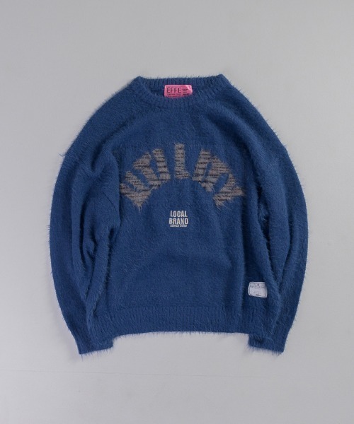 EFFECTEN(エフェクテン)の「mn3029-Arch Logo Shaggy Knit シャギーニット(ニット/セーター・メンズ・グレー系その他/ネイビー系・FREE)」の19枚目の写真