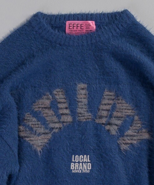EFFECTEN(エフェクテン)の「mn3029-Arch Logo Shaggy Knit シャギーニット(ニット/セーター・メンズ・グレー系その他/ネイビー系・FREE)」の20枚目の写真