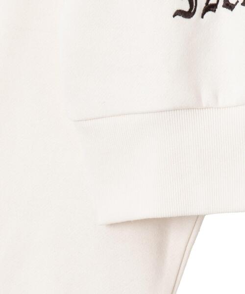 WEGO(ウィゴー)の「WEGO/グラフィック裏起毛ショートZIPパーカー(パーカー・レディース・ダークグレー/アイボリー・FREE)」の3枚目の写真