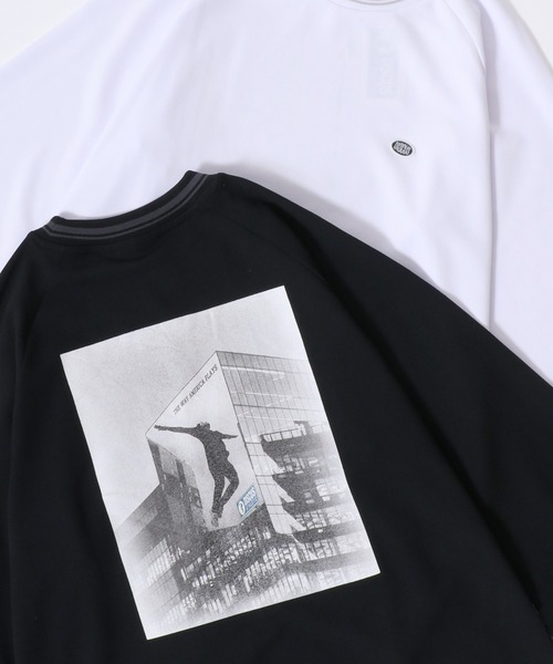 DISCUS（ディスカス）の「DISCUS/ディスカス オーバーサイズ アムンゼン リブライン ロゴワッペン刺繍 無地 フロント刺繍 バックプリント 長袖Tシャツ ロンT レディース メンズ（Tシャツ/カットソー・メンズ・グレイッシュベージュ/ブルーグリーン/ブルー系その他2/ダークグリーン/ブラック系その他/ホワイト/ホワイト系その他/ベージュ系その他/スミクロ/ネイビー/ブルー系その他/グリーン系その他・M/LL/L）」の4枚目の写真