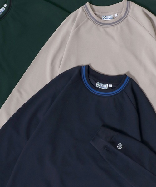 DISCUS（ディスカス）の「DISCUS/ディスカス オーバーサイズ アムンゼン リブライン ロゴワッペン刺繍 無地 フロント刺繍 バックプリント 長袖Tシャツ ロンT レディース メンズ（Tシャツ/カットソー・メンズ・グレイッシュベージュ/ブルーグリーン/ブルー系その他2/ダークグリーン/ブラック系その他/ホワイト/ホワイト系その他/ベージュ系その他/スミクロ/ネイビー/ブルー系その他/グリーン系その他・M/LL/L）」の10枚目の写真