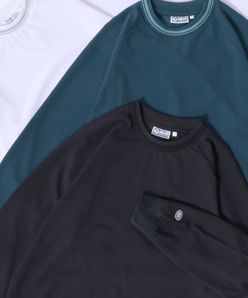 DISCUS（ディスカス）の「DISCUS/ディスカス オーバーサイズ アムンゼン リブライン ロゴワッペン刺繍 無地 フロント刺繍 バックプリント 長袖Tシャツ ロンT レディース メンズ（Tシャツ/カットソー・メンズ・グレイッシュベージュ/ブルーグリーン/ブルー系その他2/ダークグリーン/ブラック系その他/ホワイト/ホワイト系その他/ベージュ系その他/スミクロ/ネイビー/ブルー系その他/グリーン系その他・M/LL/L）」の5枚目の写真