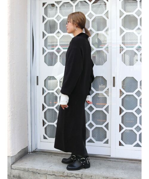 ⭐︎UNLIENS⭐︎アンリアン　シャツスリーブニットワンピース　ブラック＆ホワイト UNLÍENS アンリアン｜田中亜希子プロデュースの小柄女性向け