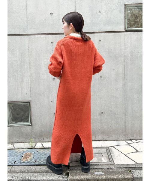 Ungrid(アングリッド)の「【WEB限定】ハイネックジップニットワンピース(ワンピース・レディース・オレンジ/ブラック/アイボリー・FREE)」の13枚目の写真