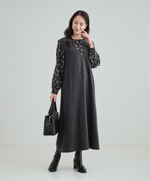 SHOO・LA・RUE（シューラルー）の「◆深Vですっきり見え 後ろリボン ジャンドレ（ワンピース・レディース・スミクロ/ブラック・04/03/02）」の21枚目の写真