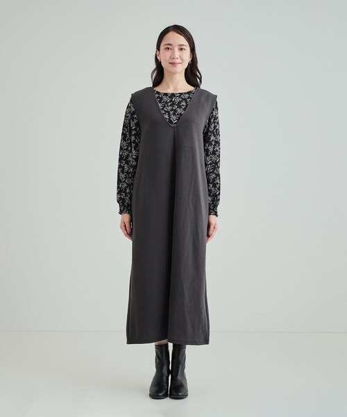 SHOO・LA・RUE（シューラルー）の「◆深Vですっきり見え 後ろリボン ジャンドレ（ワンピース・レディース・スミクロ/ブラック・04/03/02）」の6枚目の写真