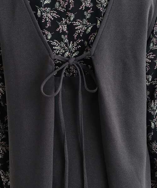 SHOO・LA・RUE（シューラルー）の「◆深Vですっきり見え 後ろリボン ジャンドレ（ワンピース・レディース・スミクロ/ブラック・04/03/02）」の11枚目の写真