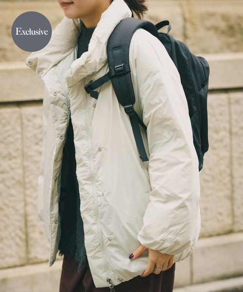 NANGA（ナンガ）の「『別注』NANGA×EKAL　スタンドカラーダウンジャケット（ダウンジャケット/コート・レディース・イエロー系その他/アイボリー/ブラック/ベージュ系その他・ONE）」の2枚目の写真