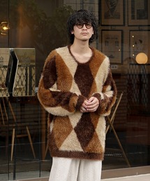 INTERPLAY | 【INTERPLAY x TAKERU】Diamond Shaggy Knit Sweater (UINISEX)(ニット/セーター)