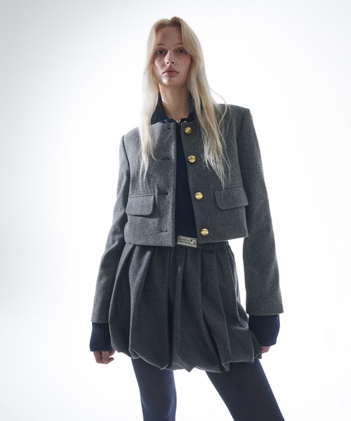 Mardi Mercredi（マルディメクルディ）の「WOOL BALLOON MINI SKIRT 