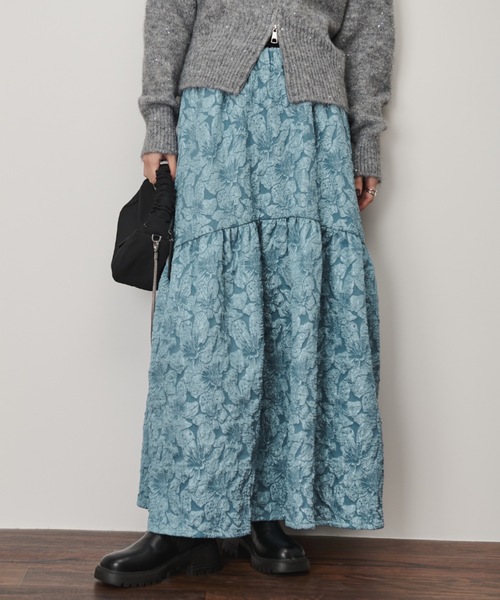 ラウンドヘムジャガードスカート（スカート）｜Shelly island