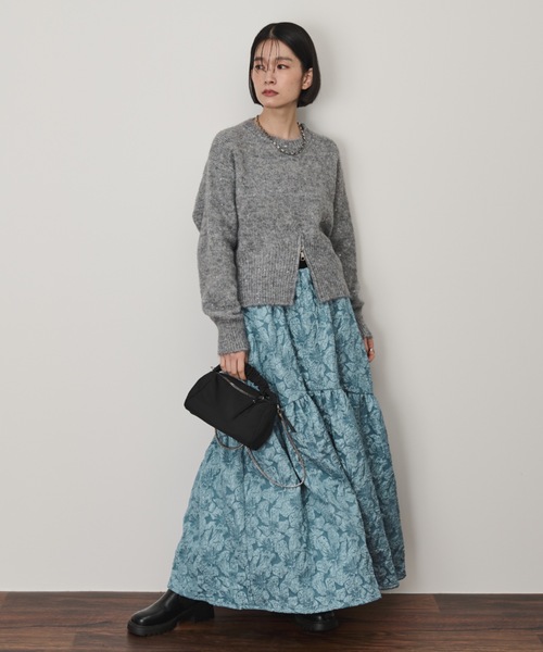 Shelly island(シェリーアイランド)の「ラウンドヘムジャガードスカート(スカート・レディース・ブラック/ブルー/マスタード・FREE)」の18枚目の写真