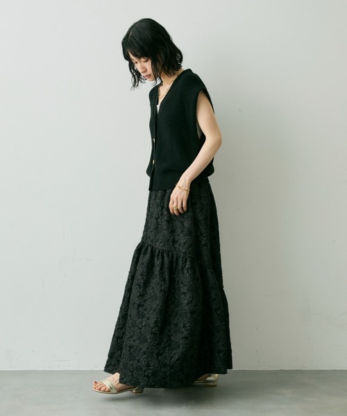 ラウンドヘムジャガードスカート（スカート）｜Shelly island