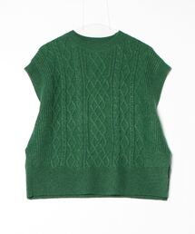 TOKYO SHIRTS | ラム混ケーブルレディースニットベスト(ベスト)