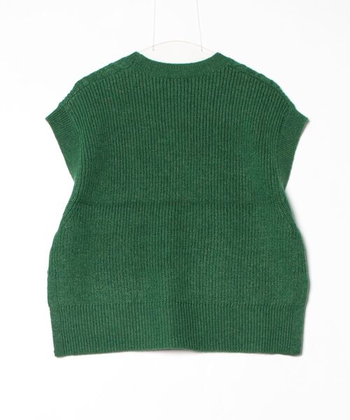 TOKYO SHIRTS（トウキョウシャツ）の「ラム混ケーブルレディースニットベスト（ベスト・レディース・グリーン/モカ/ブラック・L/M）」の4枚目の写真