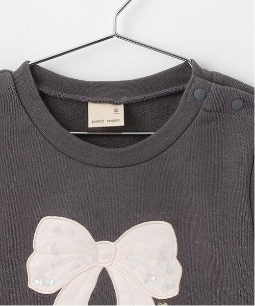 petit main（プティマイン）の「【リンク】キラキラモチーフトレーナー(キッズ)（スウェット・キッズ・アイボリー/ライトブルー/ラベンダー/チャコール・80ｃｍ/90cm/100cm/110cm/120cm/130cm）」の13枚目の写真