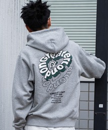 WEGO/リラックスフィットバックロゴジップパーカー
