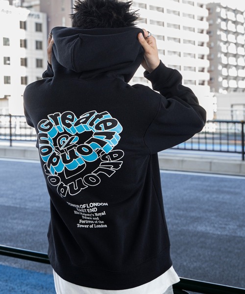 WEGO(ウィゴー)の「WEGO/リラックスフィットバックロゴジップパーカー(パーカー・メンズ・ホワイト/ブラック/杢グレー・SMALL/MEDIUM/LARGE)」の2枚目の写真