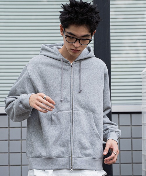 WEGO(ウィゴー)の「WEGO/リラックスフィットバックロゴジップパーカー(パーカー・メンズ・ホワイト/ブラック/杢グレー・SMALL/MEDIUM/LARGE)」の13枚目の写真
